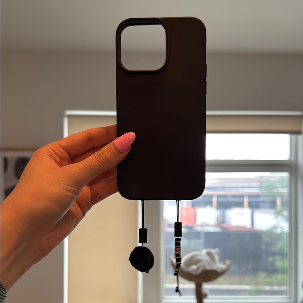 Target Black Phone Case with Pom Pom Charm
